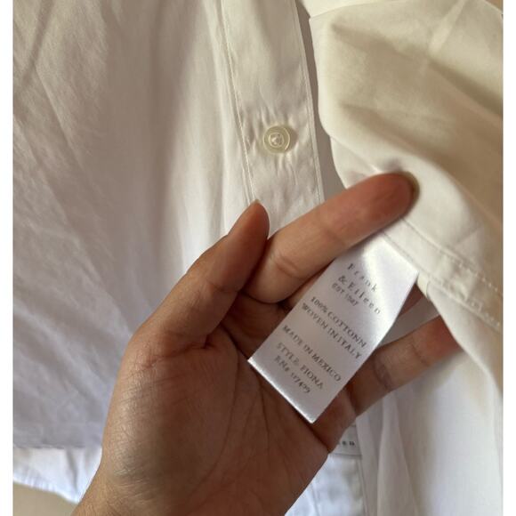 Frank and Eileen White Fiona Sleeveless Button-Up Shirt sz L - Picture 4 of 5